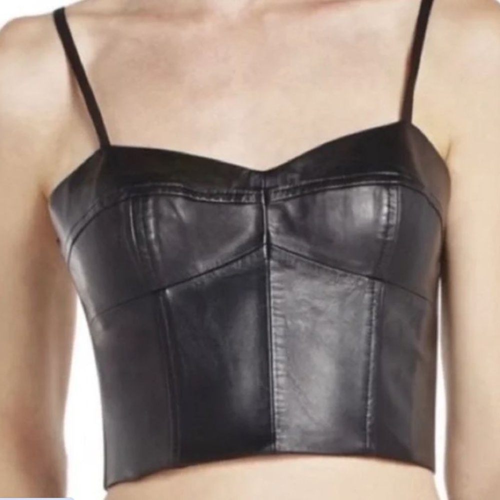 Leather Bustier Crop Top